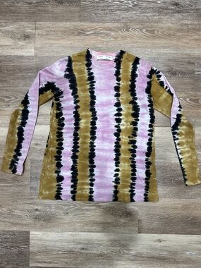 Proenza Schouler Pink and Black Tie-Dye Crewneck Top